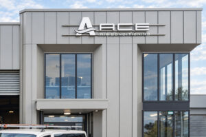 Ace Air Conditioning head office building with the company sign above the entrance